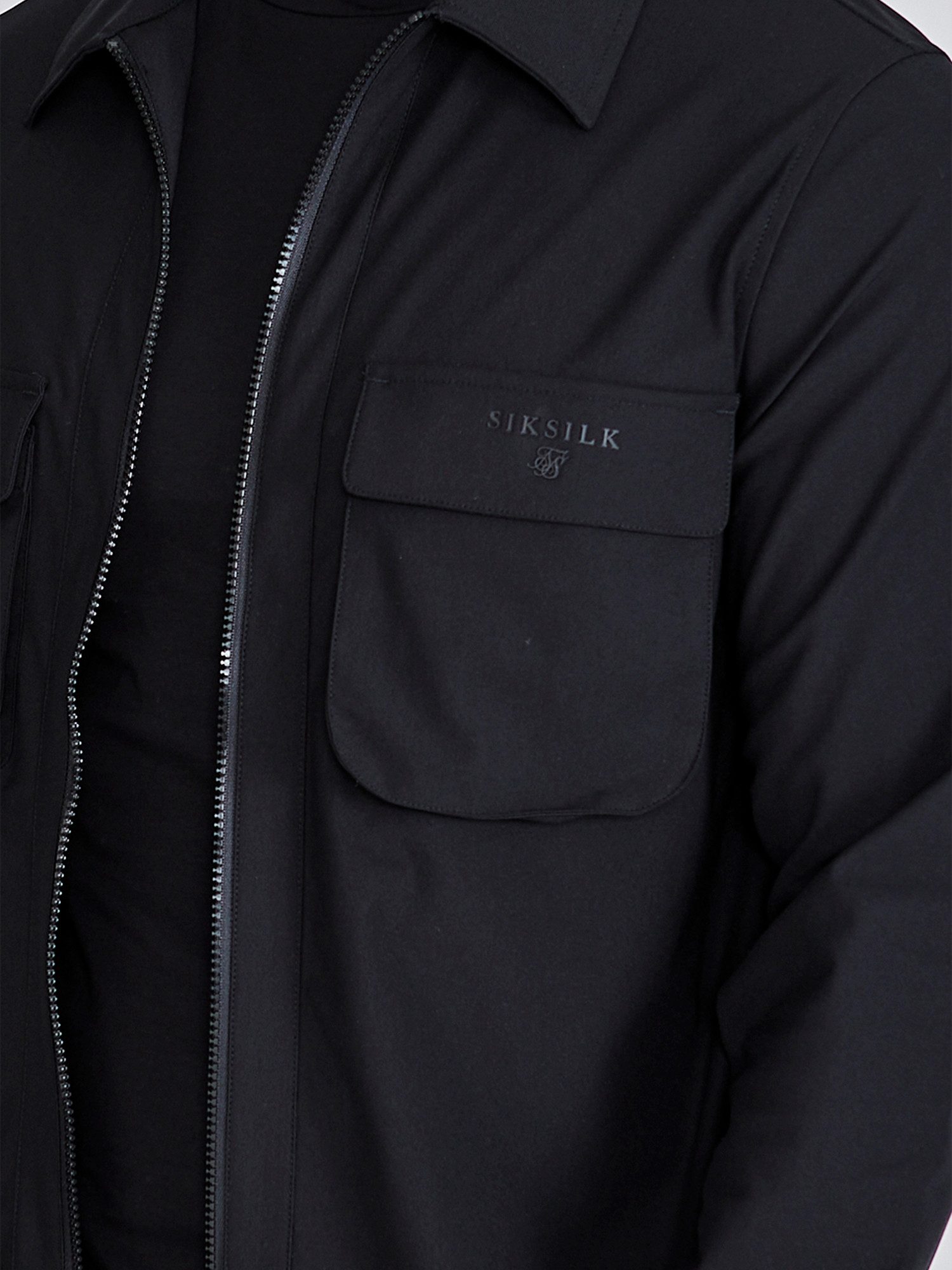 Siksilk Hemdjacke SikSilk Herren Schwarzes Utility Overshirt günstig online kaufen