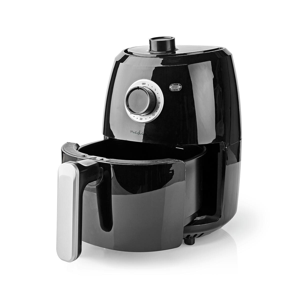 Nedis Heißluftfritteuse KAAF120FBK, 1000 W, familienküche, heißluftfritteuse 2,4l, bis 90 prozent weniger fett