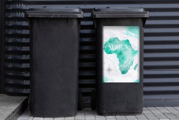 MuchoWow Wandsticker Weltkarte - Farben - Afrika (1 St), Mülleimer-aufkleber, Mülltonne, Sticker, Container, Abfalbehälter