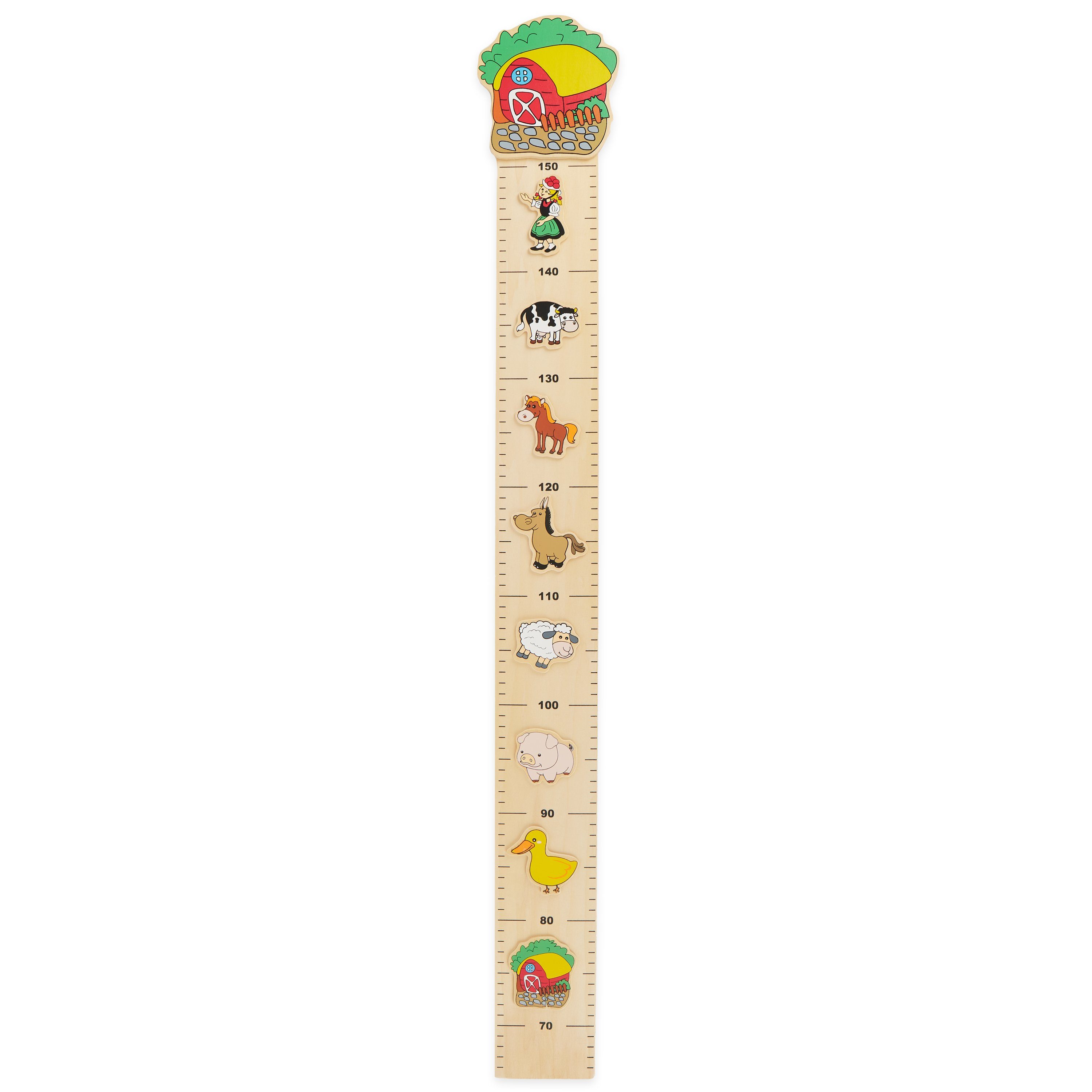 BIECO Messlatte Bieco Messlatte Holz Bauernhof Skala 0,65-1,5m Kinder Wand Dekoration