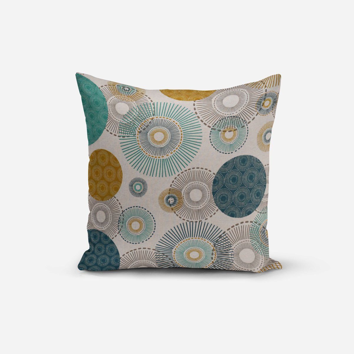 SCHÖNER LEBEN. Декоративные подушки SCHÖNER LEBEN. Подушкиhülle Halb-Alvares Kreise Ornamente natur blau g