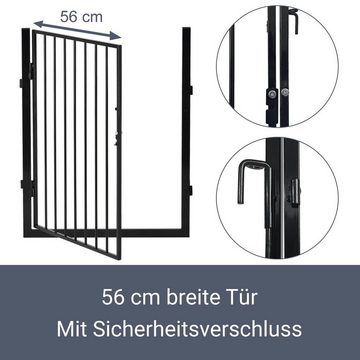 Juskys Kamingitter Ofenschutzgitter (5-tlg), 300 cm lang, 76 cm hoch, faltbar, Tür mit Sicherheitsverschluss