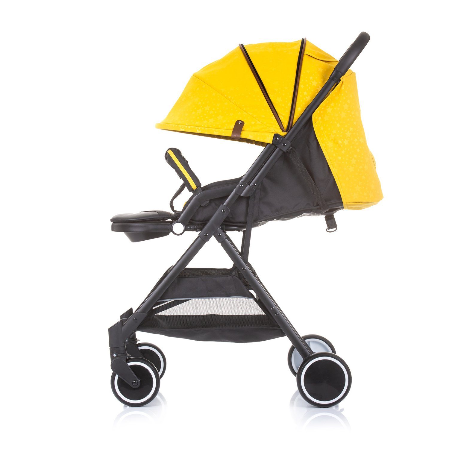 Chipolino Kinder-Buggy Kinderwagen Buggy Clarice, Rückenlehne klappbar verstellbar gelb Sonnendach Graffiti