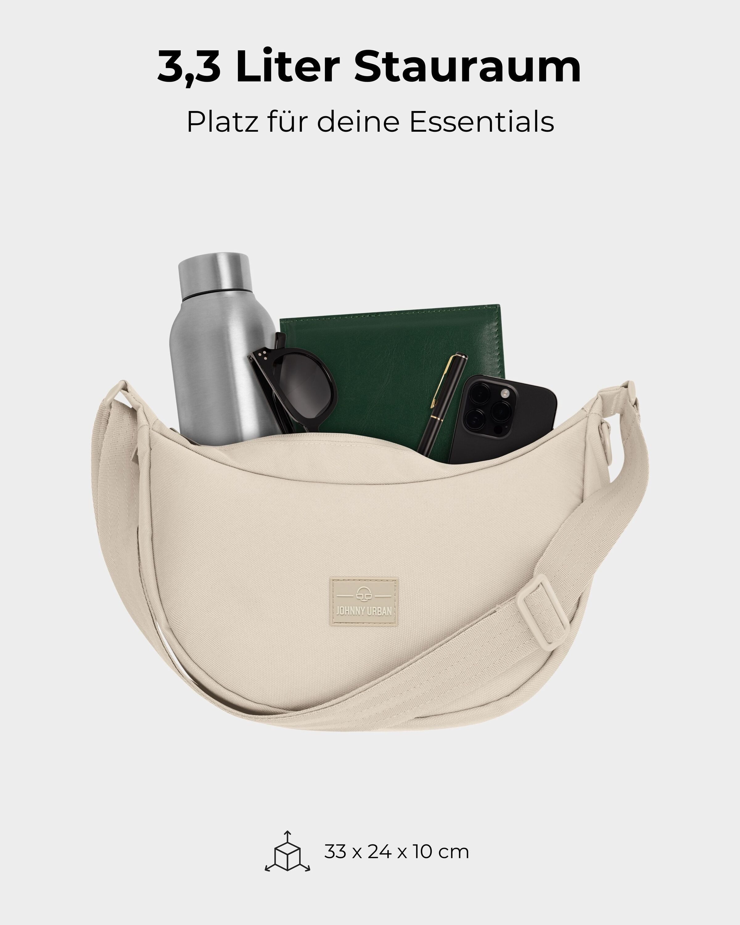 Johnny Urban Umhängetasche Ally Medium Half Moon Bag, Stylische Crossbody Bag in Halbmond Form, Wasserabweisend