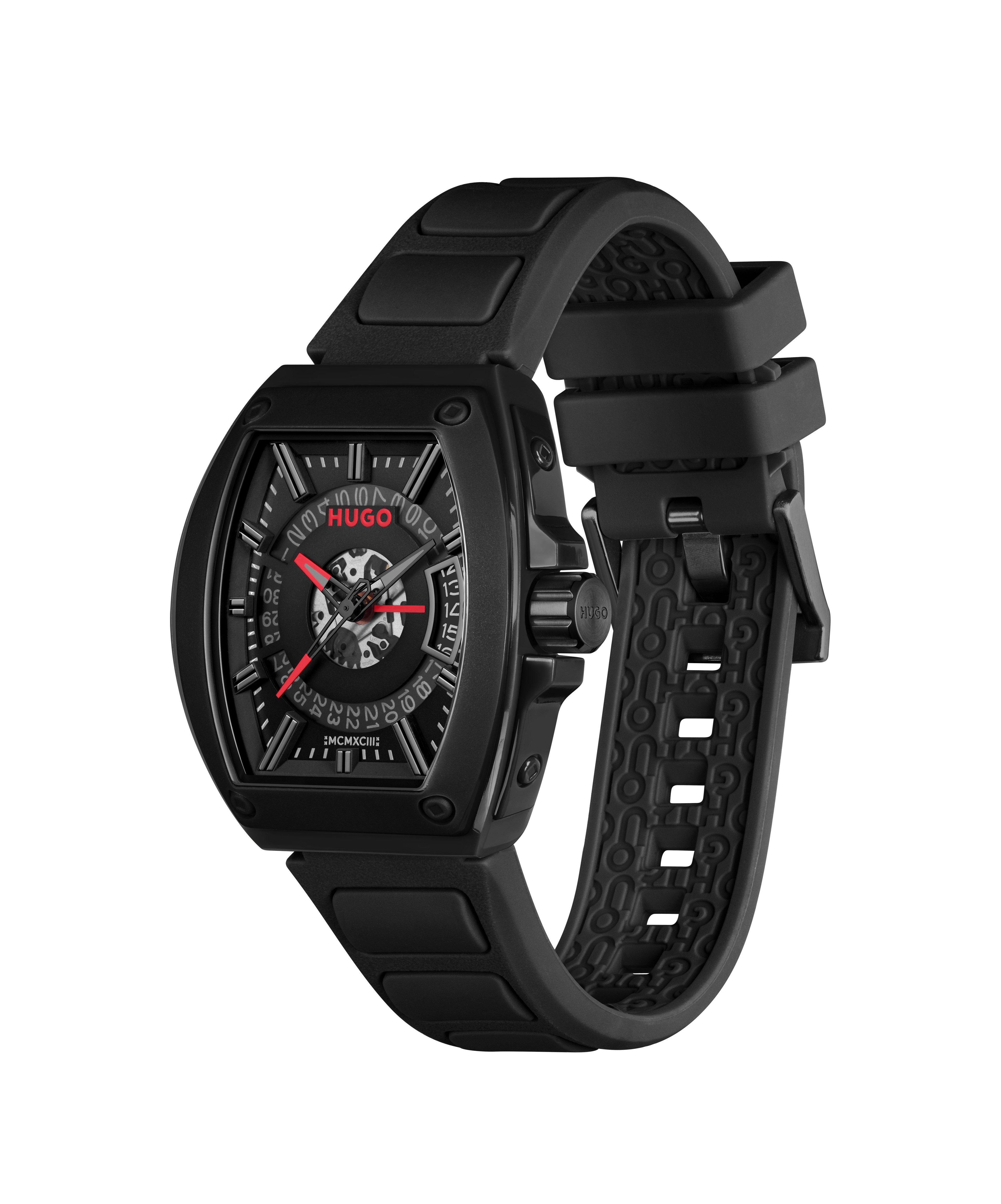 HUGO Quarzuhr #HUGO ID 1530436, Armbanduhr, Damenuhr, Herrenuhr, Silikonarmband, analog, Tag