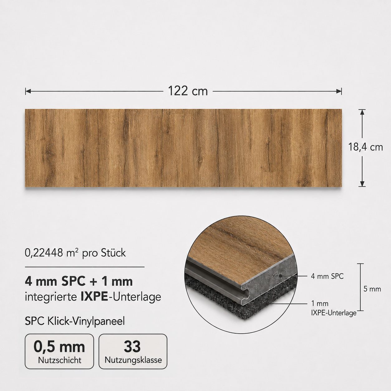 Berti Graf Designboden SPC Vinylboden 5 mm Klick wasserfest mit Trittschalldämmung, kleberfrei, pflegeleicht – Bild 2 von 5