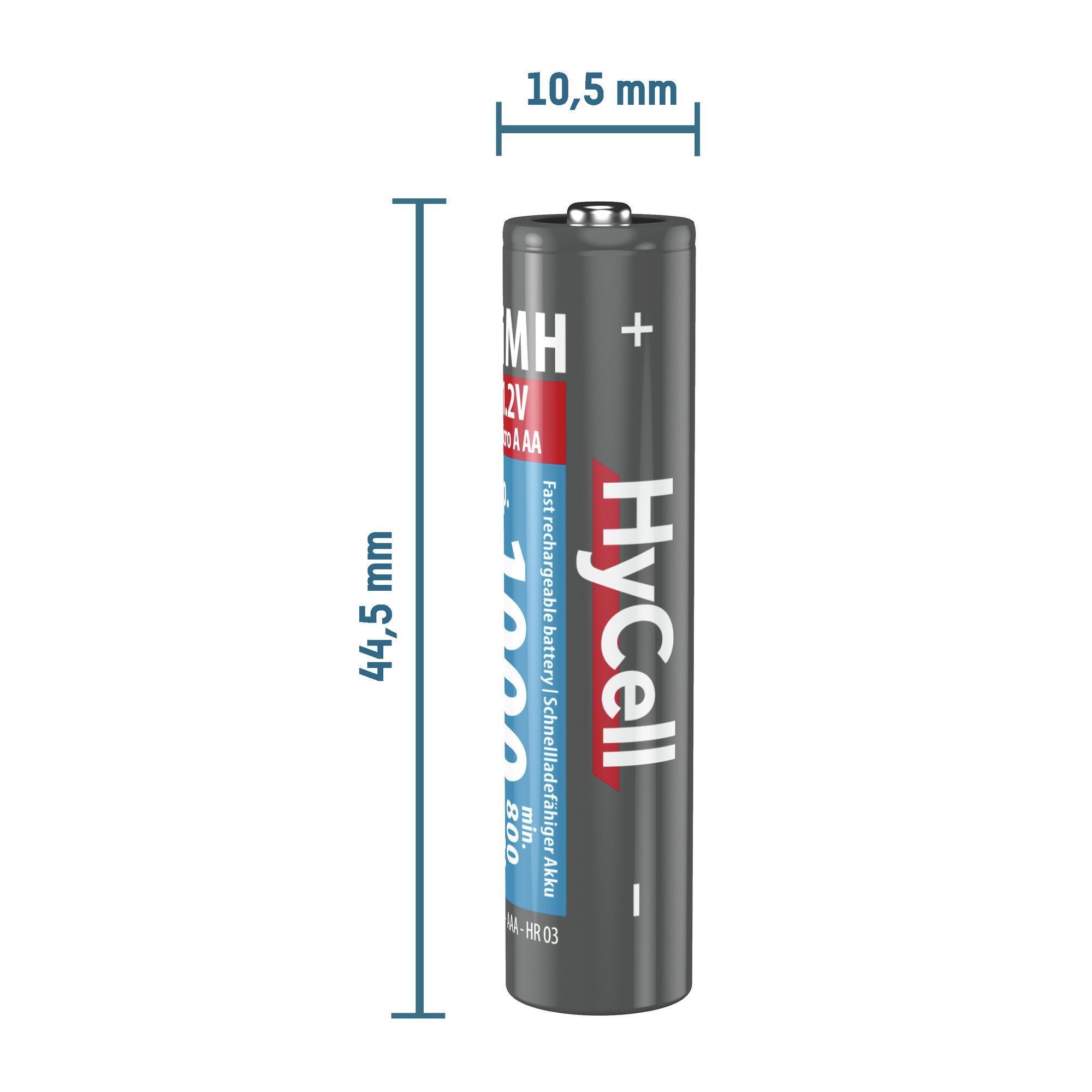 HyCell Piles rechargeables NiMH Micro AAA 1000 mAh 1,2V (lot de 4) Akku