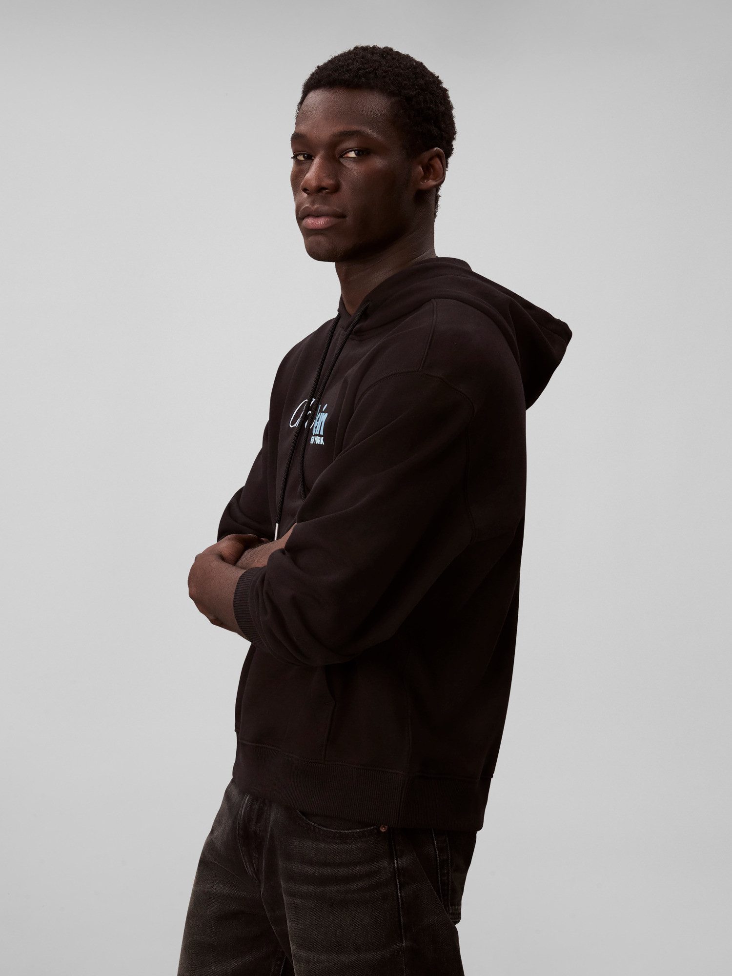 Calvin Klein Kapuzensweatshirt LS EU 350TERRY CURSIVE GRAPHIC H regular fit, Logo-Schriftzug