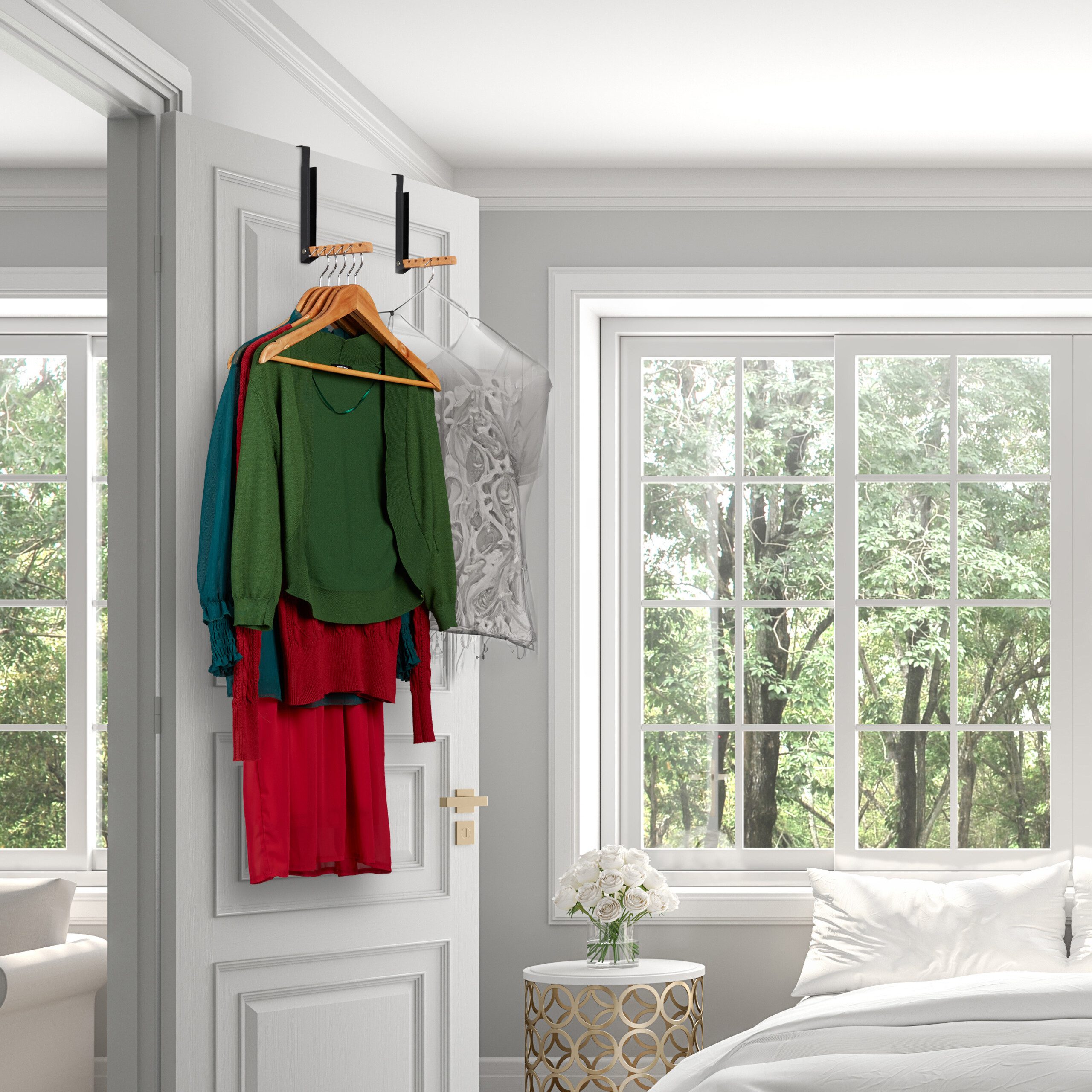 relaxdays Türhaken Klappbare Türgarderobe 2er Set, (2-St), schwarz günstig online kaufen