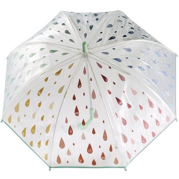 Esprit Stockregenschirm transparenter Glockenschirm für Kinder, die Tropfen färben sich bei Regen bunt