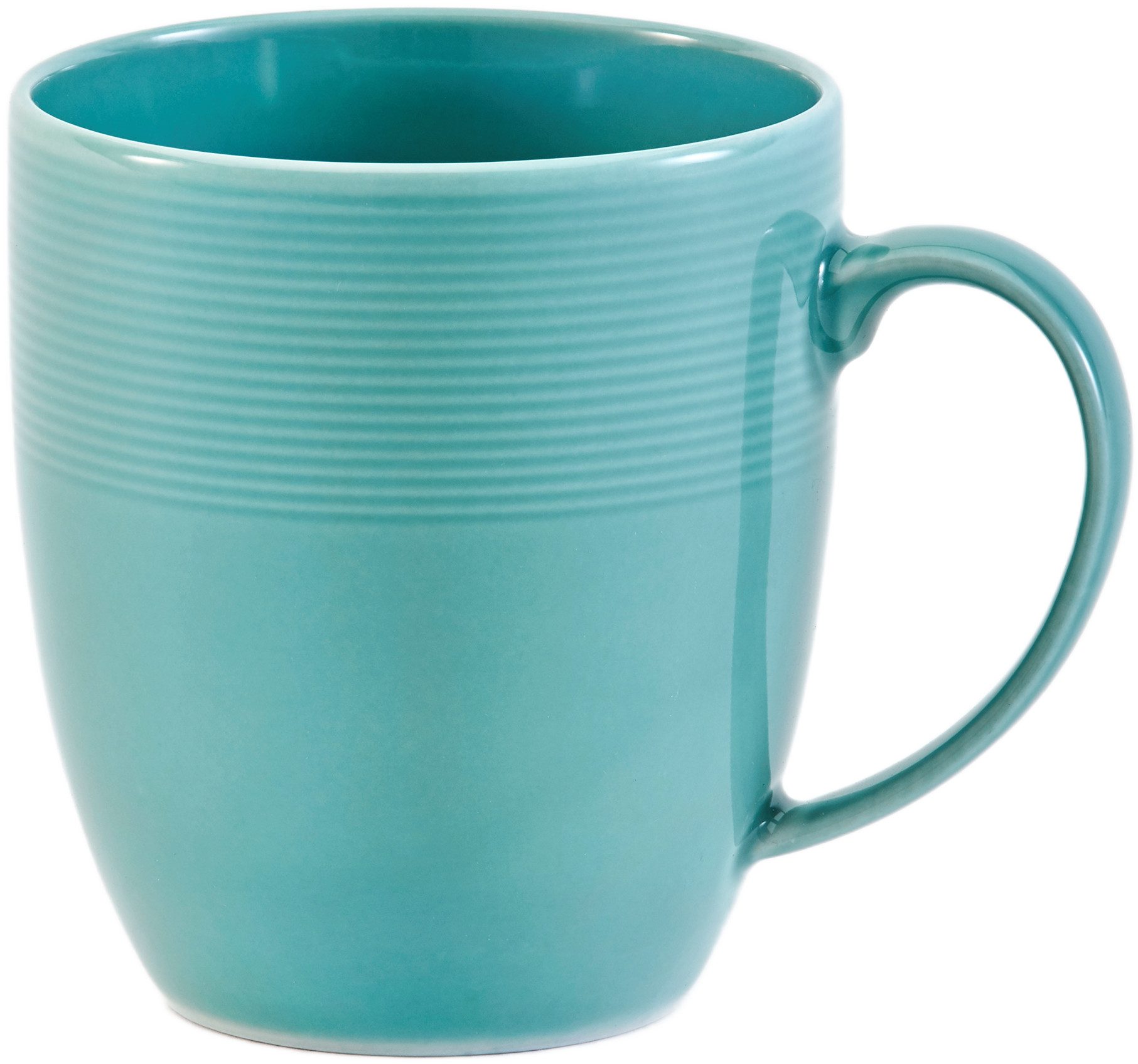 van Well Becher Kaffeebecher Jive, 400 ml, 6 Stück, 6-tlg., Porzellan, dezentes Spiraldekor, spülmaschinen-und mikrowellengeeignet