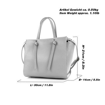 modamoda de Schultertasche T219, Echtleder Handmade in Italy