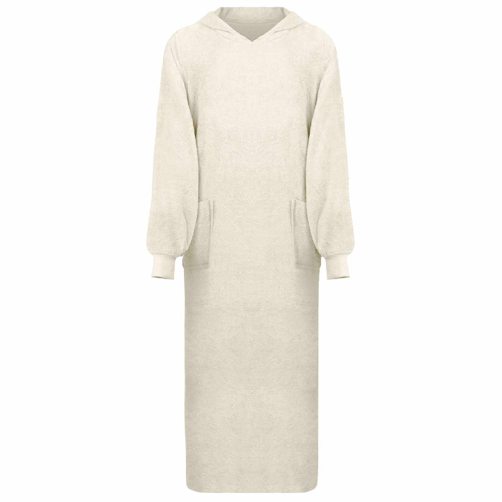 vidaXL Bademantel Decken-Hoodie KINN Creme XXL Baumwolle, Baumwolle