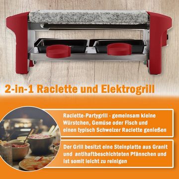 LIVOO Raclette LIVOO Raclette Grill für 2 Personen Granitplatte Raclettegrill, 2 Raclettepfännchen, 350,00 W, 2 Raclettepfännchen, Anti-Rutsch-Füße, Granitplatte, Ein-/ Ausschalter