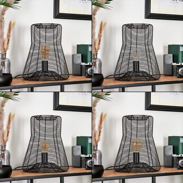 hofstein Tischleuchte moderne Tischlampe aus Metall in Schwarz, ohne Leuchtmittel, Nachttischlampe An-/Ausschalter, Lichteffekt, 1xE27, ohne Leuchtmittel