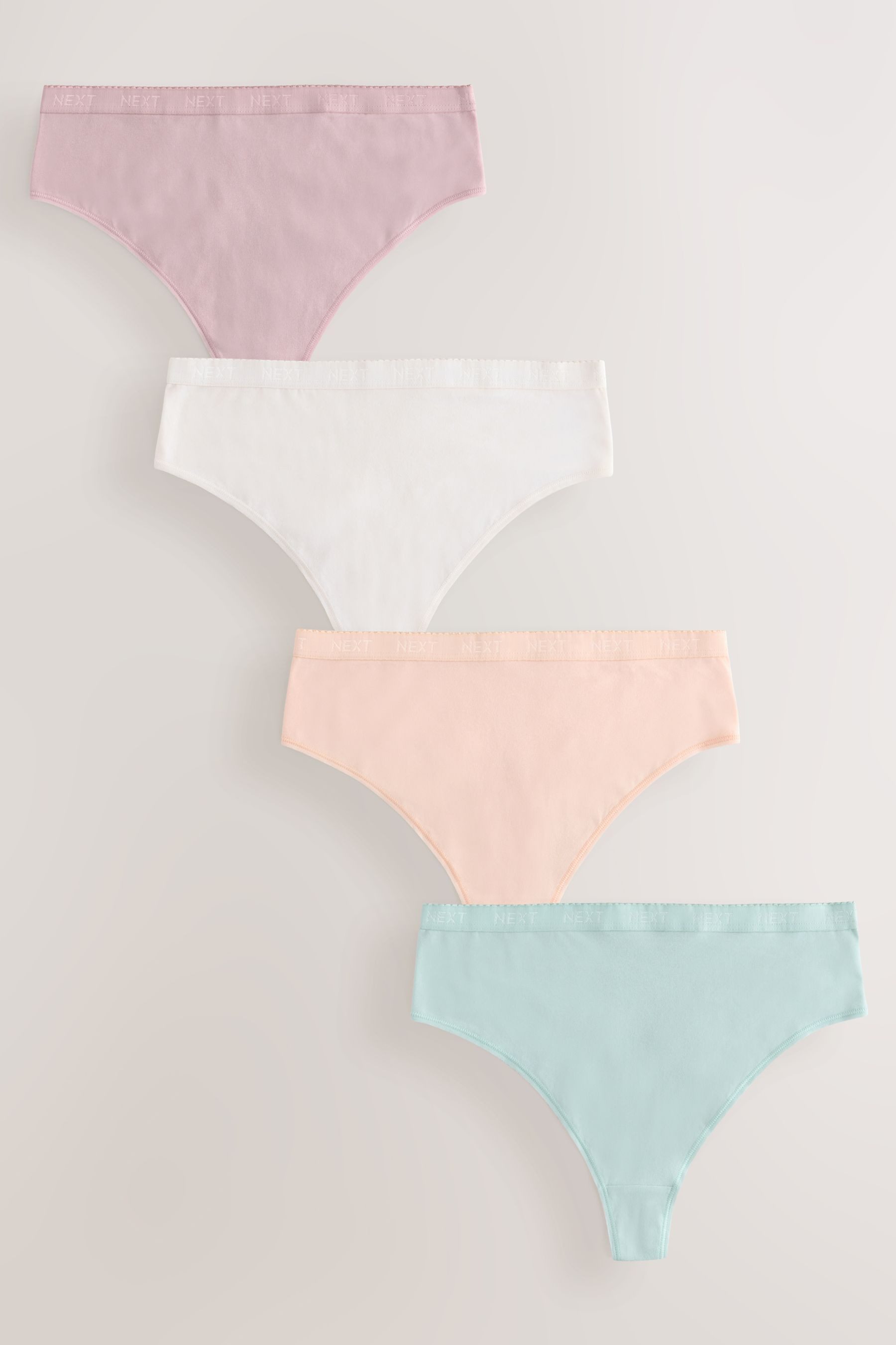 High-Waist-String 4er-Pack Hochbund-Slips mit Bogenkante,Tanga