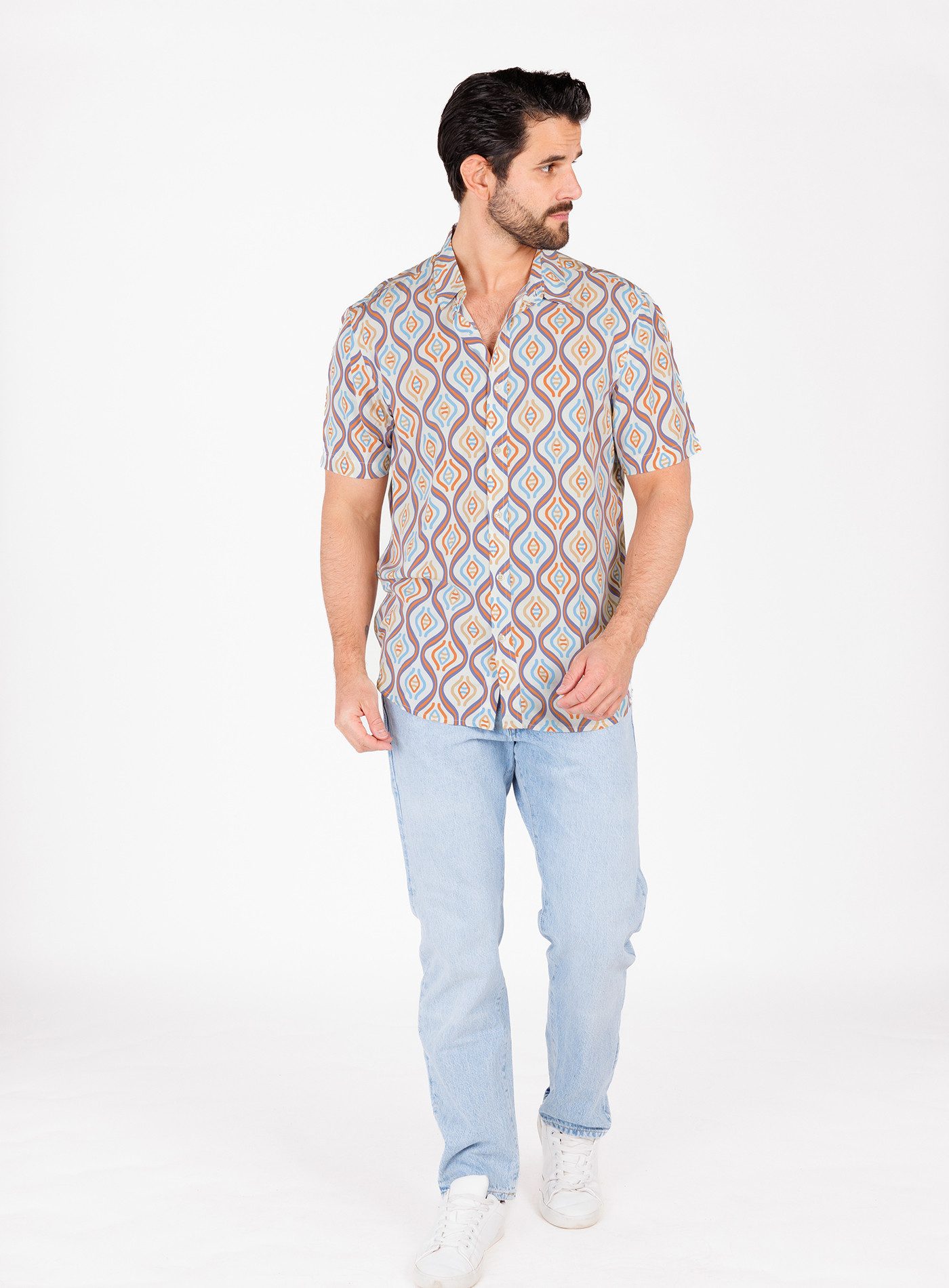 Key Largo Kurzarmhemd MSH MEAKER 1/2 patterned (1-tlg)