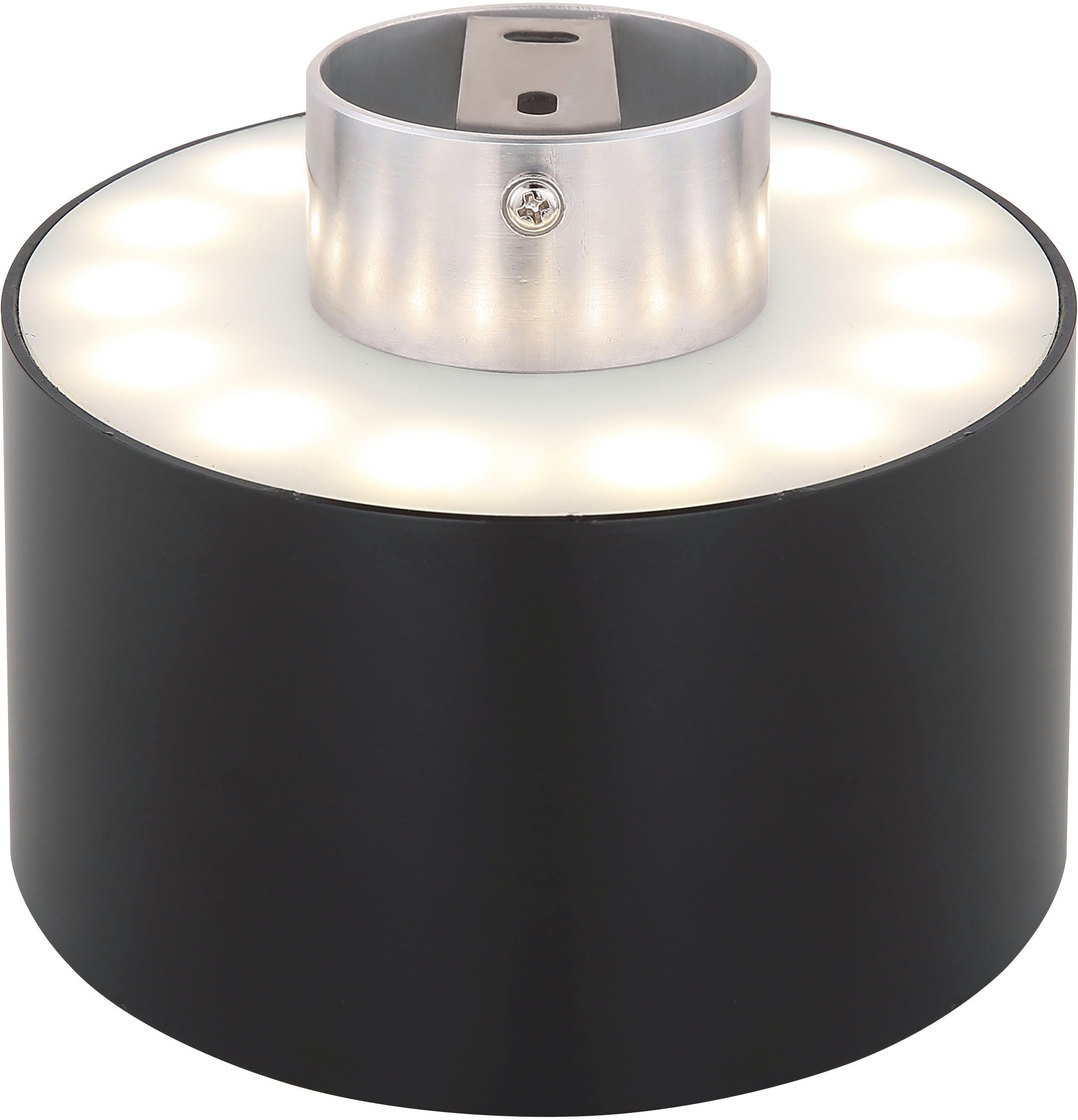 GLOBO LIGHTING LED Deckenleuchte JENNY, LED fest integriert, Warmweiß, Deckenlampe / Schlafzimmer / Wohnbereich / schwarz / rund / Aluminium