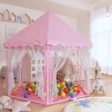 vidaXL Spielzelt Prinzessin-Spielzelt mit 250 Bällen Rosa 133x140 cm Kinderzelt