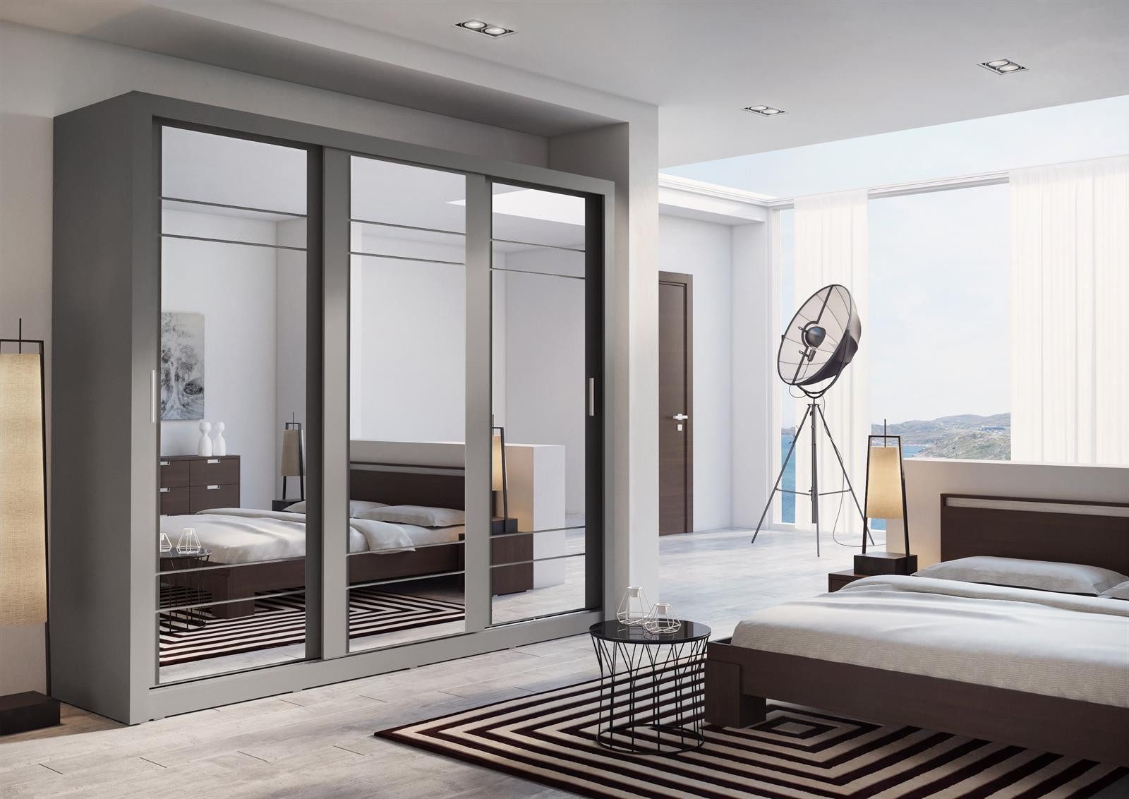 Compleo Kleiderschrank ARTI 02 mit 2 Aufhänger, 3-türig, Schwebetürenschran günstig online kaufen