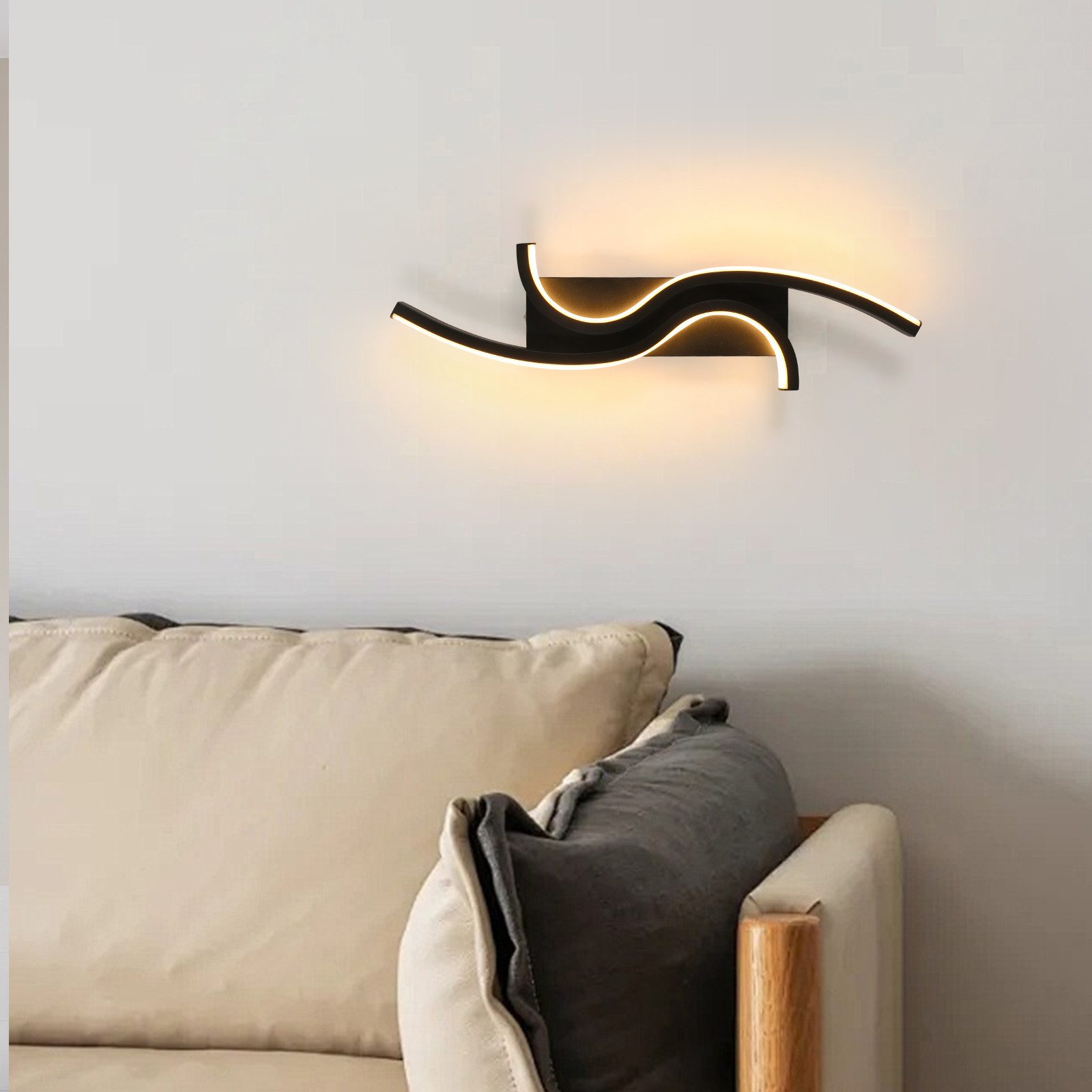 Riserva Wandleuchte Treppenhaus Wandleuchte,warmes Licht,für Schlafzimmer,Büros,Cafés, LED wechselbar