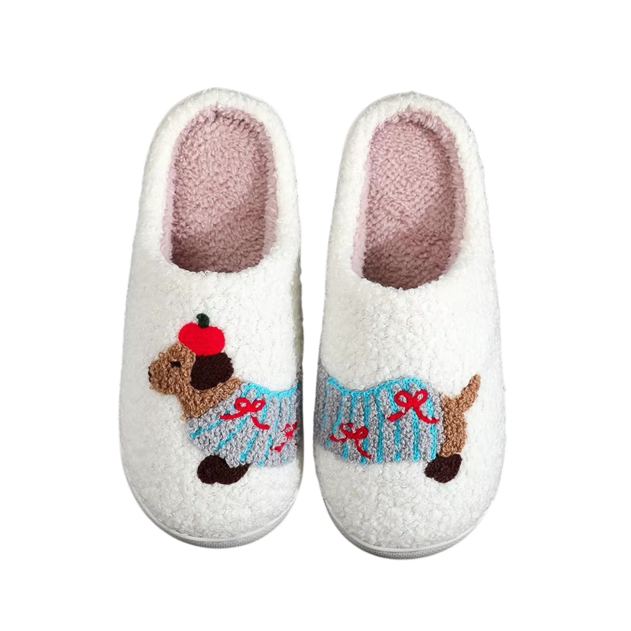 NEXORA Dackel Hausschuhe Damen – warm & flauschig, niedliches Motiv Plüsch Hausschuhe (Paar) kuschelige Hausschuhe mit niedlichem Dackelmotiv