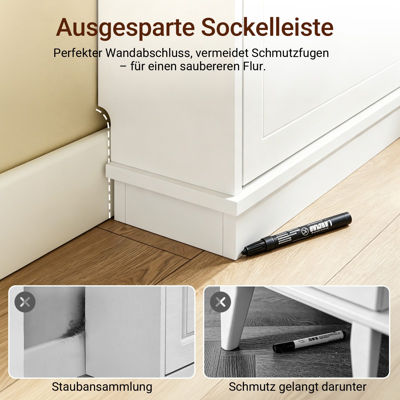 SoBuy Schuhkipper FSR215/216, Schuhregal Schuhkommode Schuhablage Schuhaufbewahrung, Schuhschrank schmal, mit Klappen, 18cm tief, Platzsparend, Flur – Bild 5 von 5