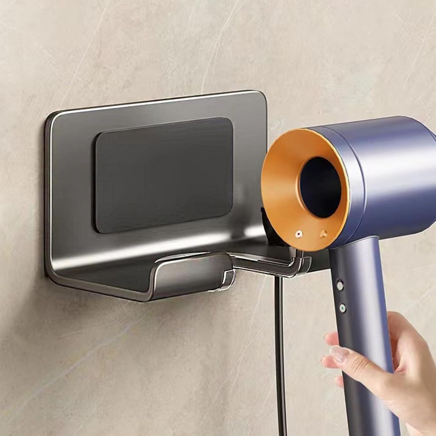 feinlux Halterung die meisten Haartrockner Haartrocknerhalter, (Packung, Wandhalterung Ständer, ohne Bohren( 1 Stück ) , für Dyson Supersonic)