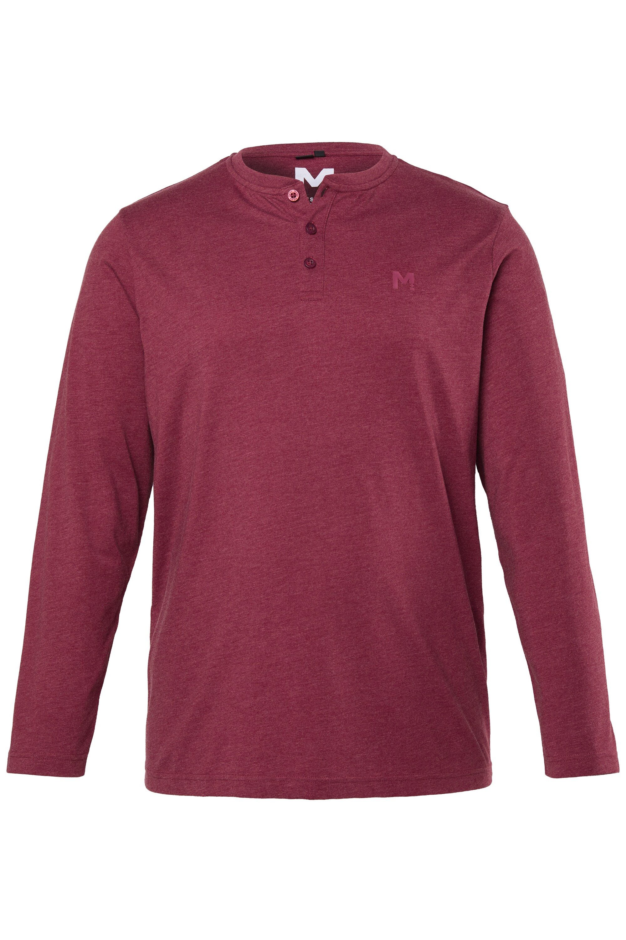 Men Plus T-Shirt Henley Basic Langarm Rundhals Bestseller – Bild 2 von 3