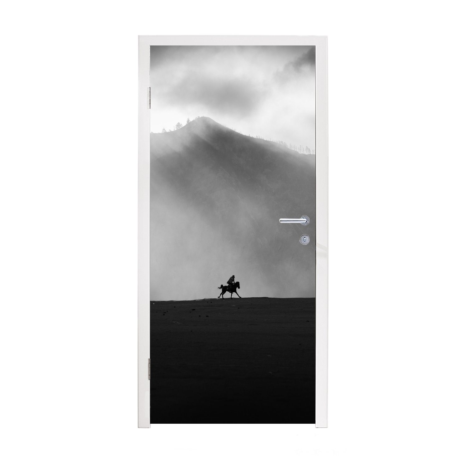 MuchoWow Türtapete Pferd - Licht - Berg, Matt, bedruckt, (1 St), Fototapete für Tür, Türaufkleber, 75x205 cm