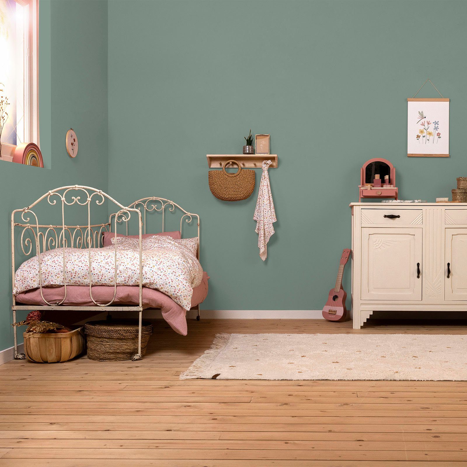 DUTCH extra Wallpaint, geeignet für Mint Wandfarbe Grün hochdeckend LITTLE waschbeständig, Kinderzimmer Vintage und matt,