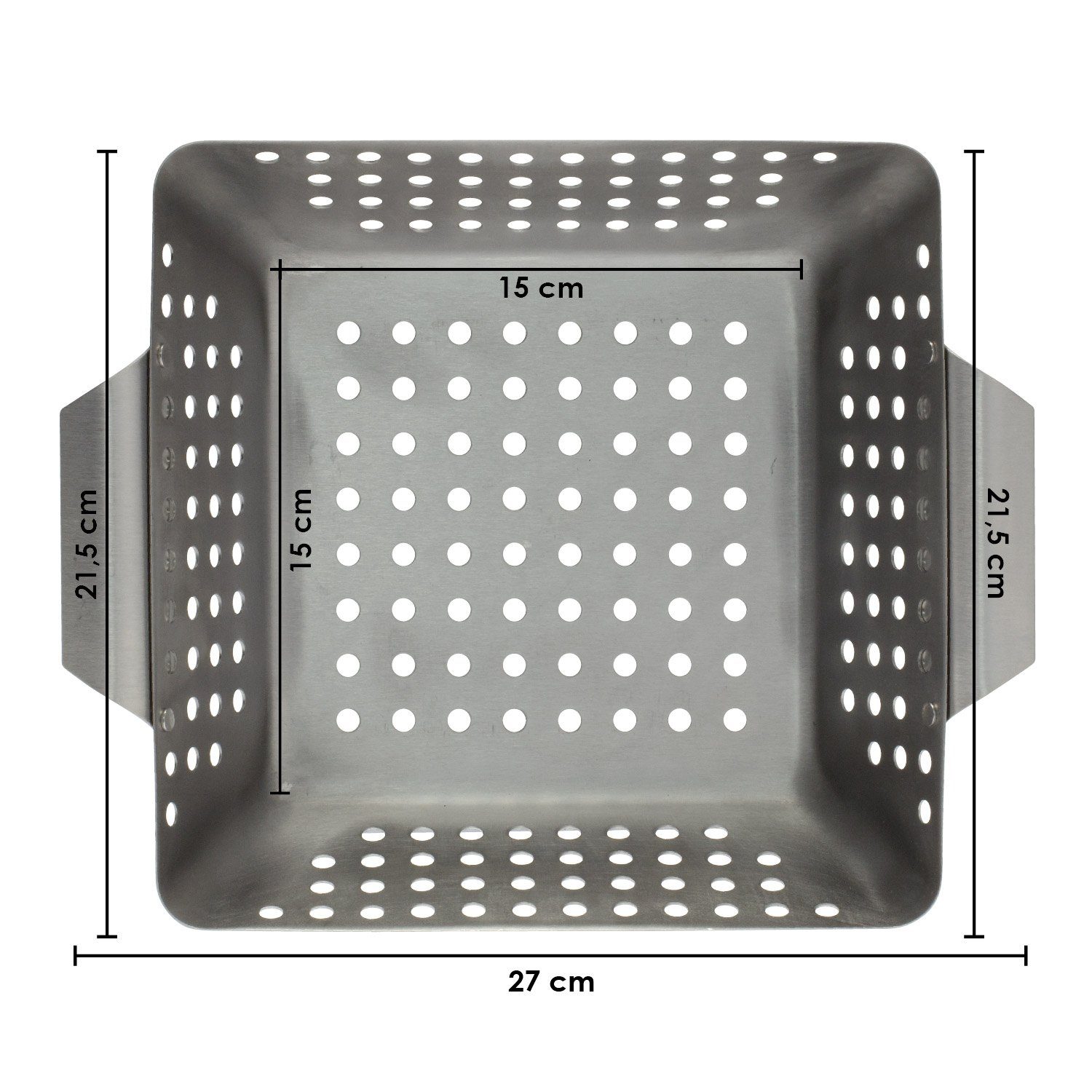 x cm x Edelstahl (Set, Grillkorb bremermann 27 Grillplatte 2-St) 215 7