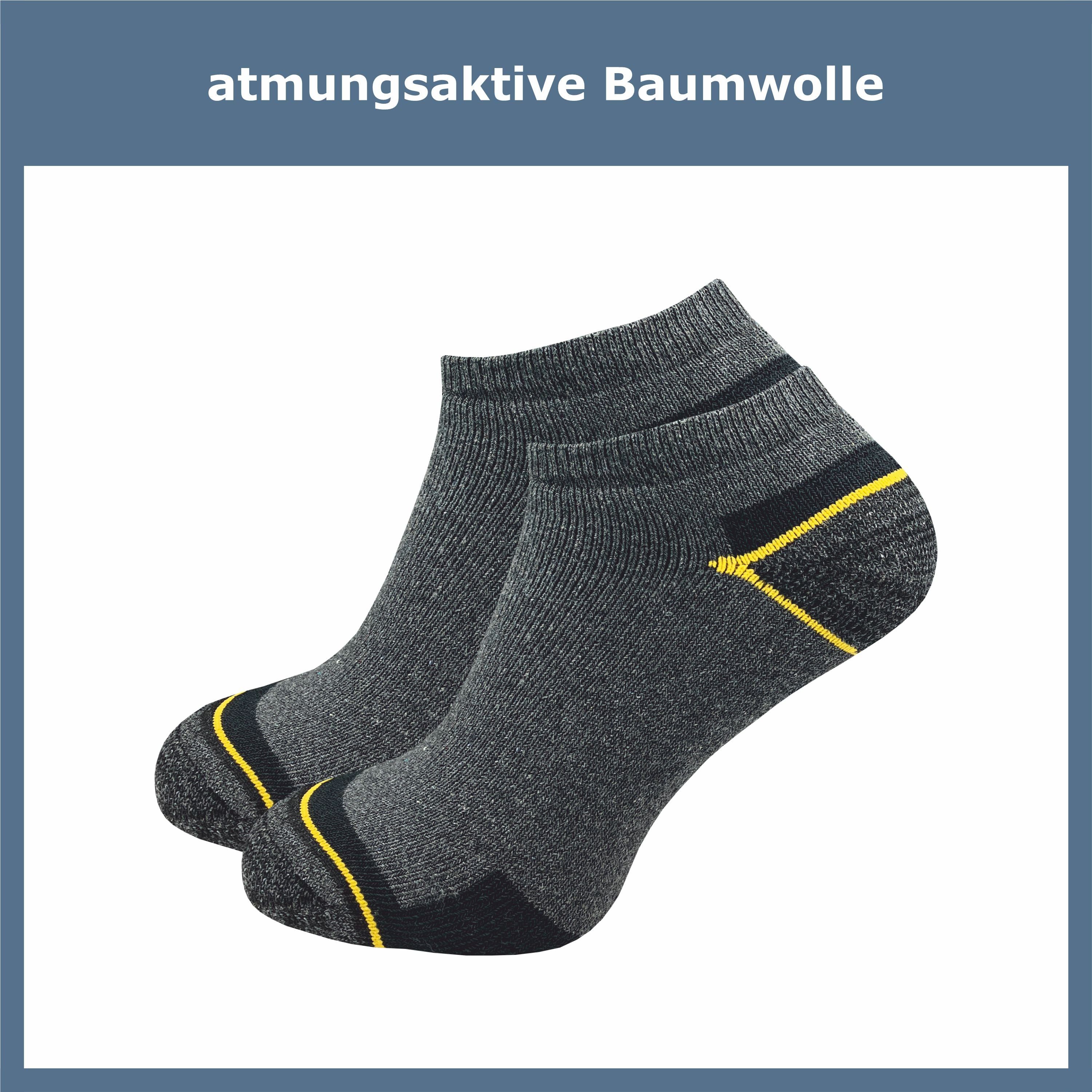 GAWILO Arbeitssocken - Sneaker - für Herren mit atmungsaktiver Baumwolle gegen Schweißfüße (6 Paar) Ideal für Sicherheitsschuhe oder Arbeitsschuhe - Arbeits Sneaker