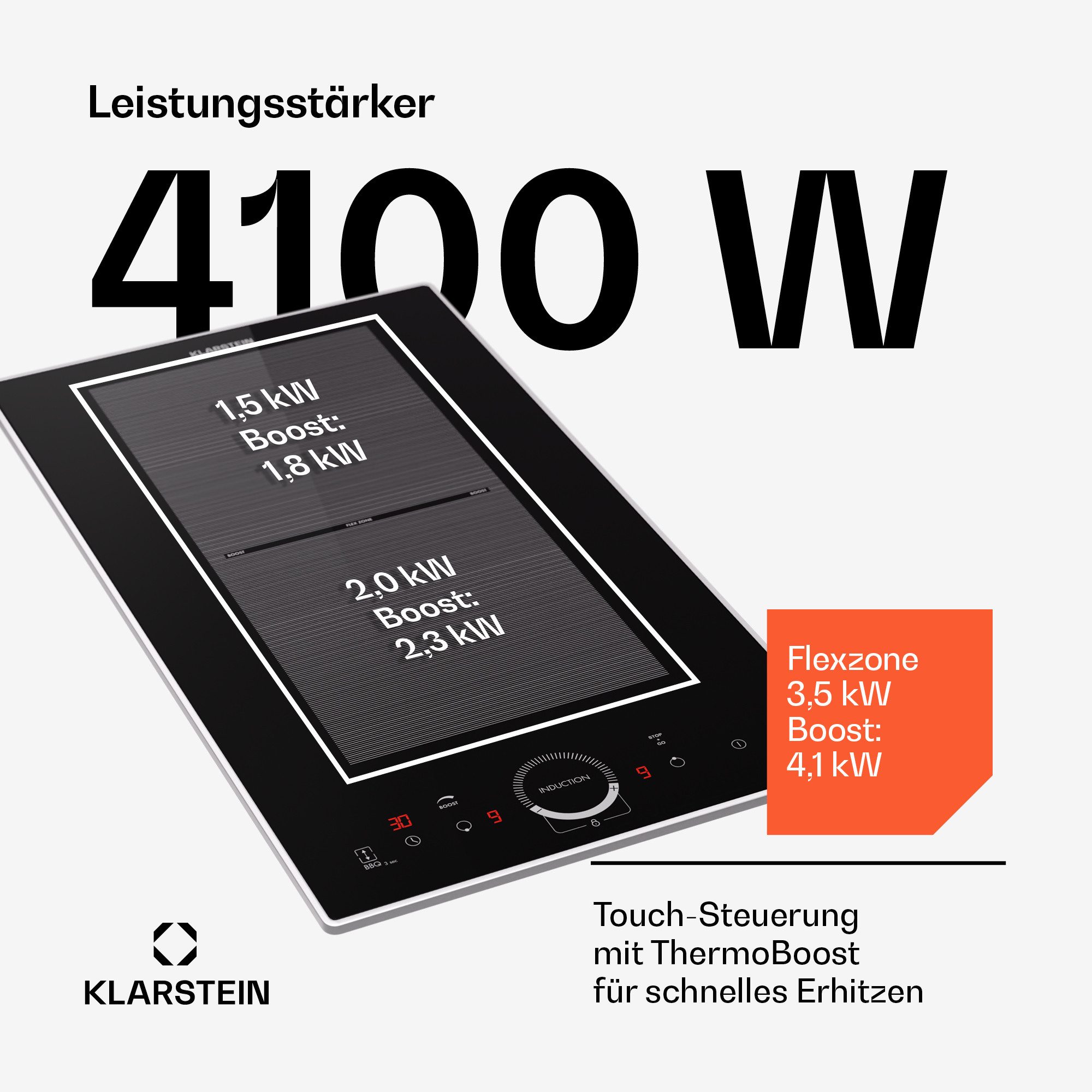 Klarstein Induktions-Kochfeld Delicatessa Domino Prime, Kochfelder Induktion Hob Einbau Flex 2 Zonen 3500 W