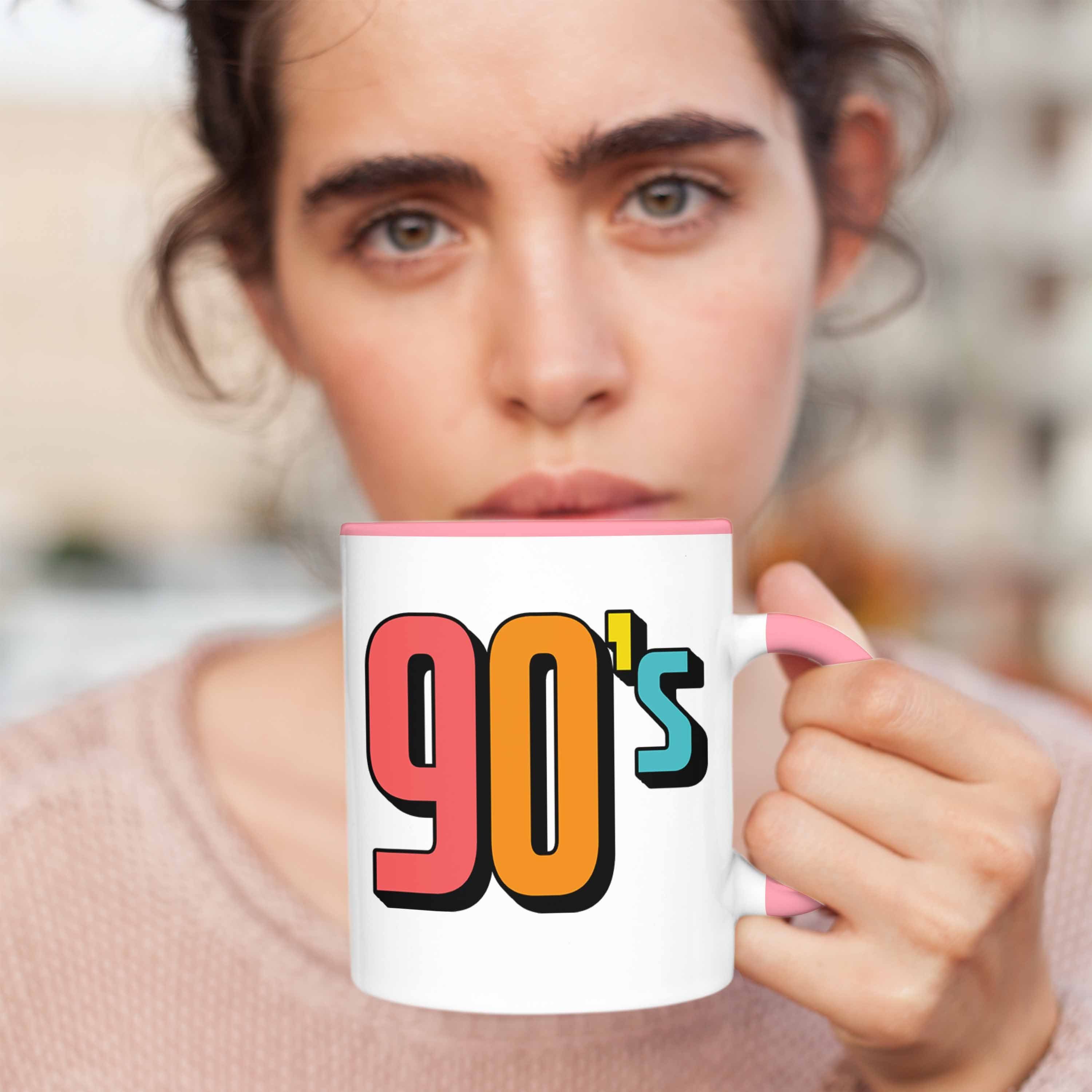 Rosa Geschenk 90er Tasse "90's" Tasse Retro - Nostalgiker für Trendation Jahre