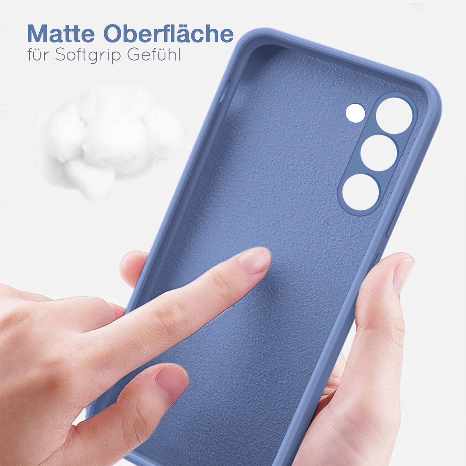 Tec-Expert Handyhülle SoftGrip Cover Hülle für Samsung Galaxy A55 5G, Handy Case Bumper integrierter Kameraschutz flexibel – Bild 4 von 5