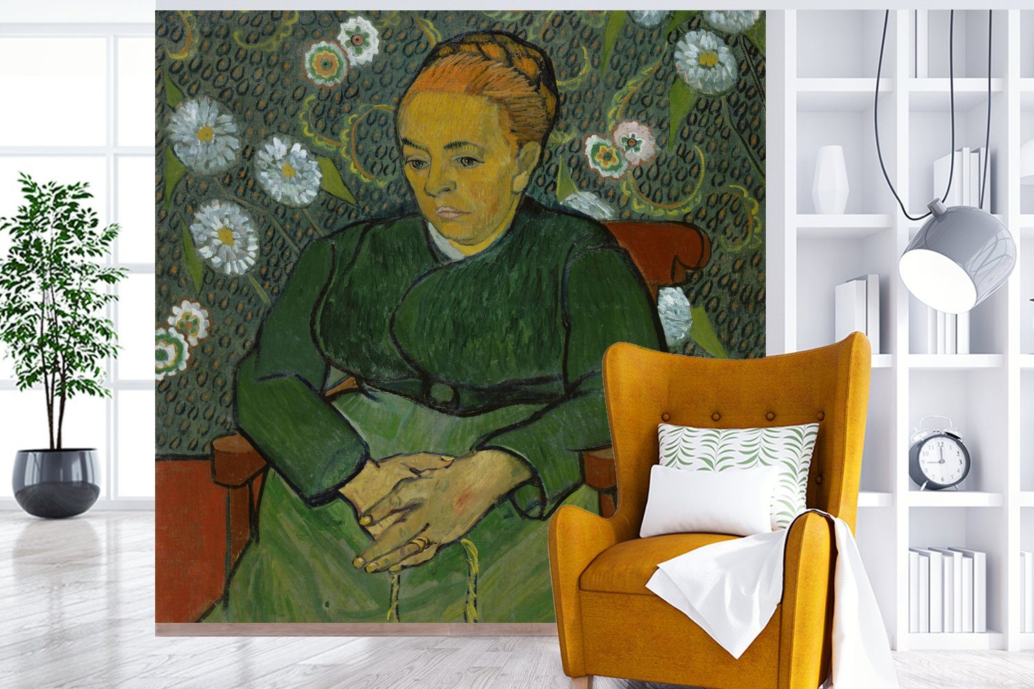 MuchoWow Fototapete La berceuse (Porträt van Küche, St), Roulin) Schlafzimmer Madame Gogh, Fototapete - Vincent für bedruckt, von (4 Wohnzimmer Matt, Vliestapete