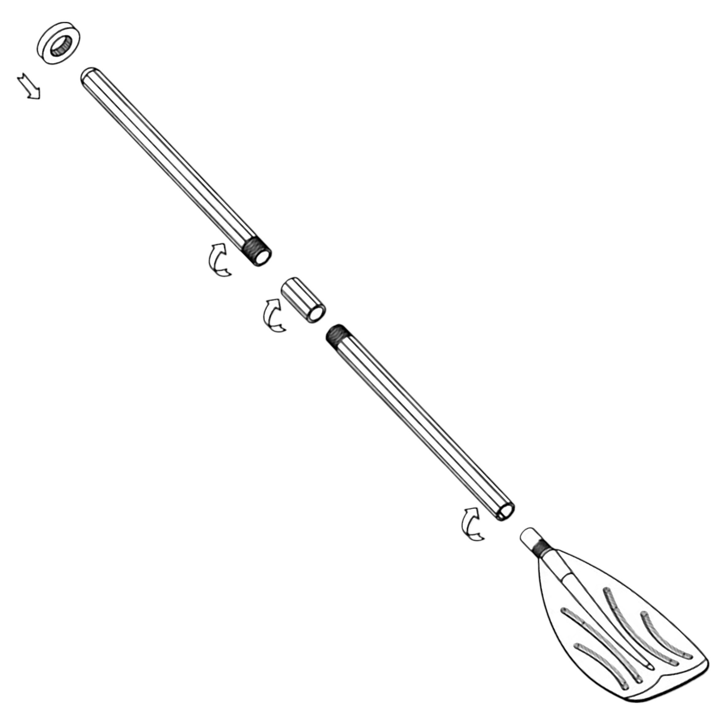 Intex Schlauchboot Paddelset schwarz - 122 cm Kajakpaddel, (Anzahl, 1-St., Set), TÜV-Süd geprüft