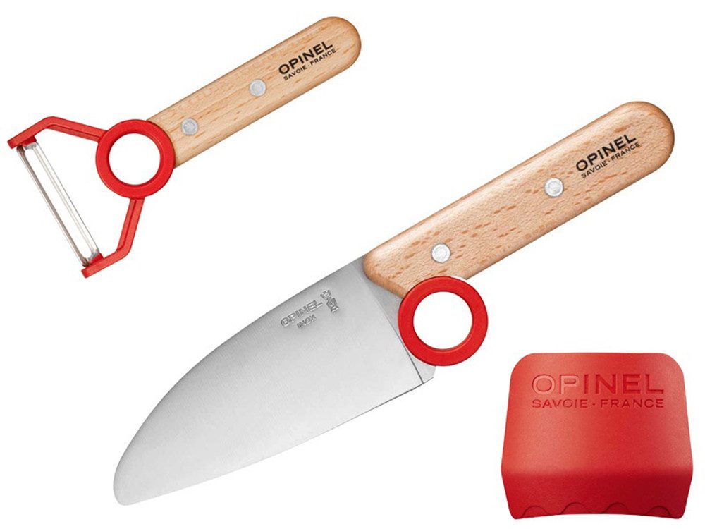 Messer-Set in den Farben rot, grün und dunkelblau erhältlich