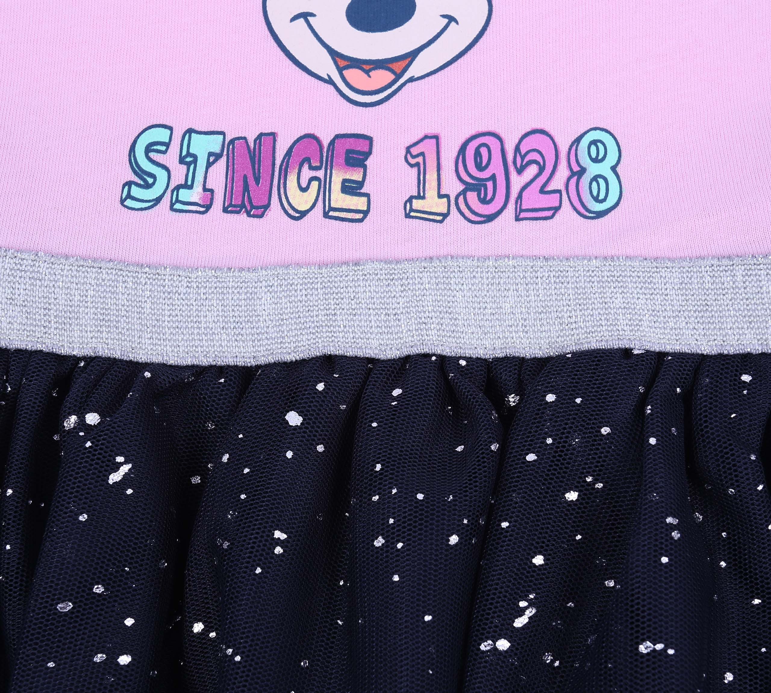 Disney Druckkleid Pinkes Kleid für Mädchen Minnie Mouse DISNEY 6-7 Jahre