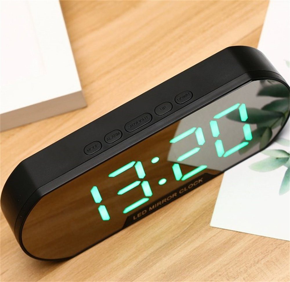 Digital, Dekorative mit Wecker Anzeige Digital Uhr Snooze Spiegel-Wecker Digital mit Nachttisch, Moduls Wecker Wecker