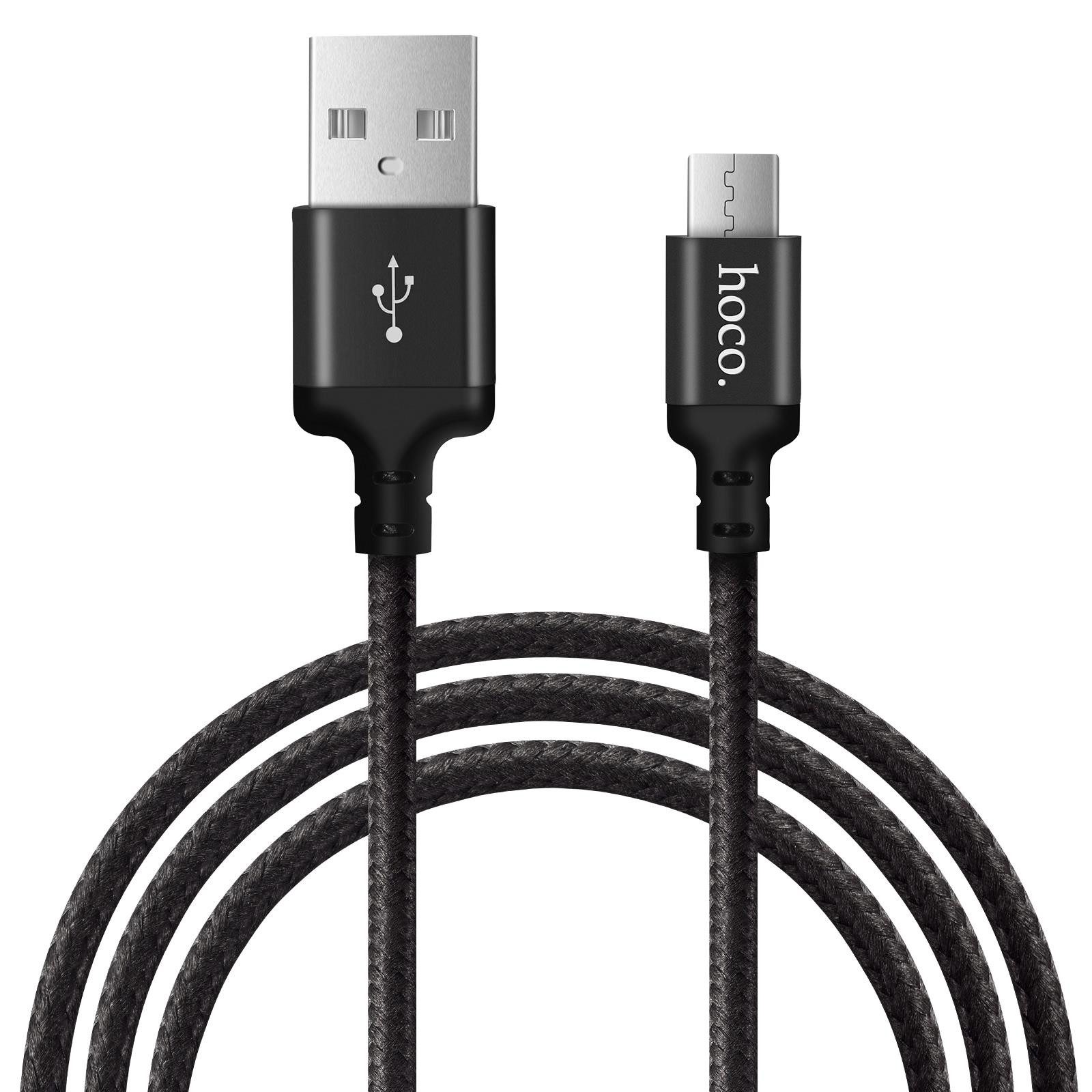 hoco. X14 USB Daten & Ladekabel bis zu 2.4A Ladestrom Smartphone-Kabel, micro USB, USB Typ A (100 cm), Hochwertiges Aufladekabel für Samsung, Huawei, Xiaomi uvm.