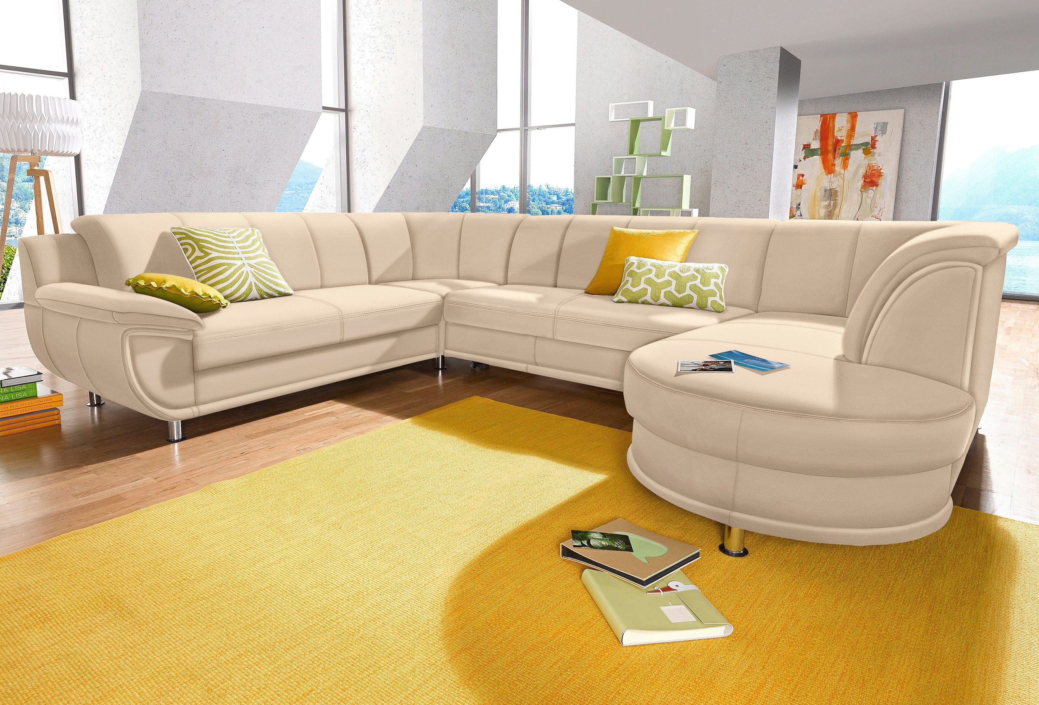 TRENDMANUFAKTUR Wohnlandschaft Rondo, U-Form, inkl.Federkern, wahlweise mit Bettfunktion