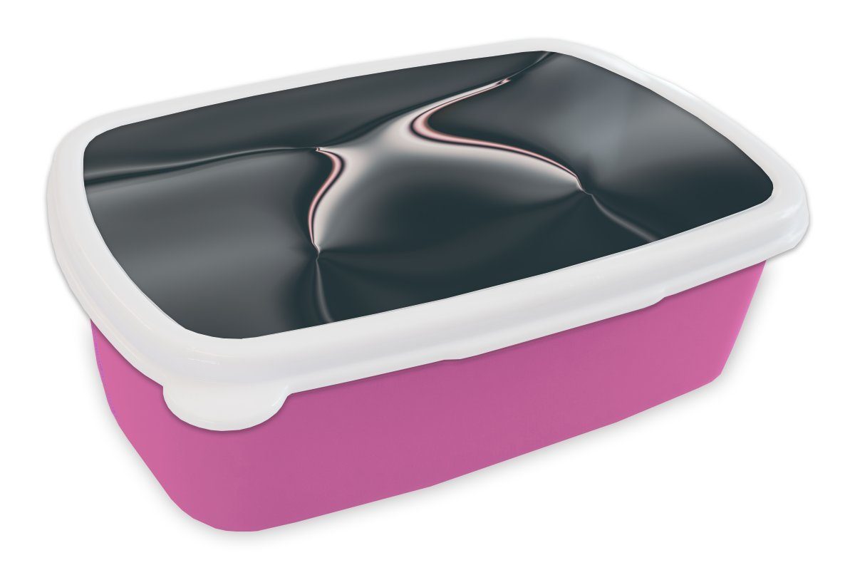 MuchoWow Lunchbox Abstraktes Muster, Kunststoff, (2-tlg), Brotbox für Erwachsene, Brotdose Kinder, Snackbox, Mädchen, Kunststoff rosa