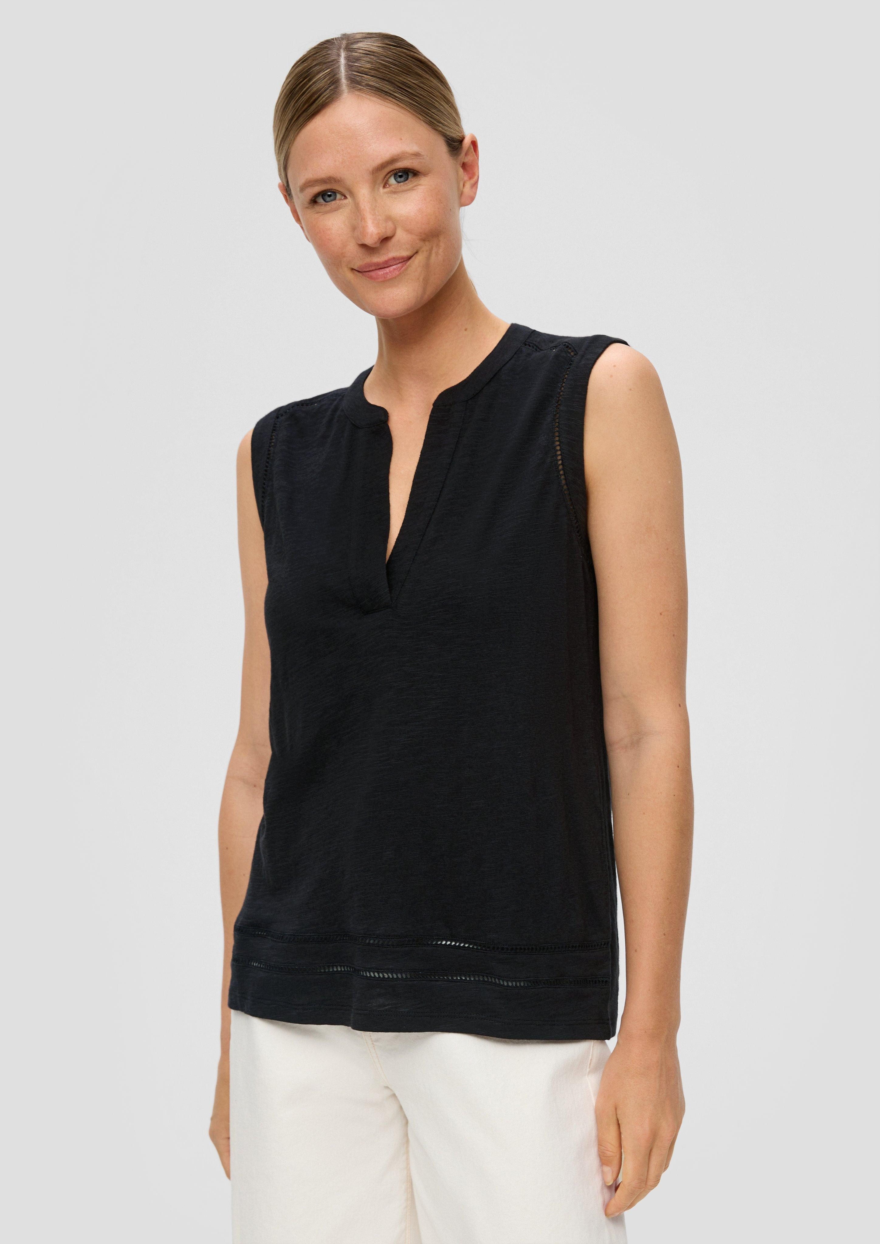 s.Oliver T-Shirt Relaxed-Fit-Shirt mit Lochstickerei Lochstickerei günstig online kaufen