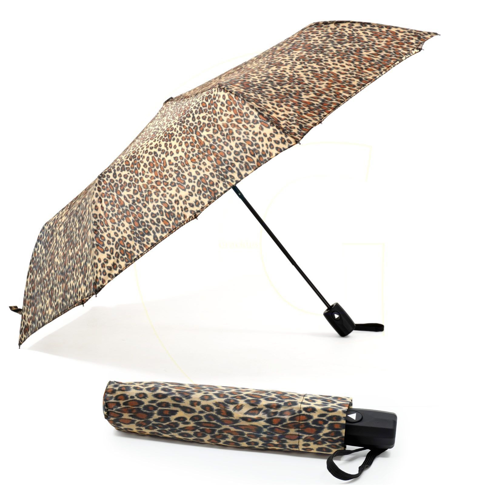 Gravidus Taschenregenschirm Taschenschirm Leopardenmuster Automatik 8 Streb günstig online kaufen