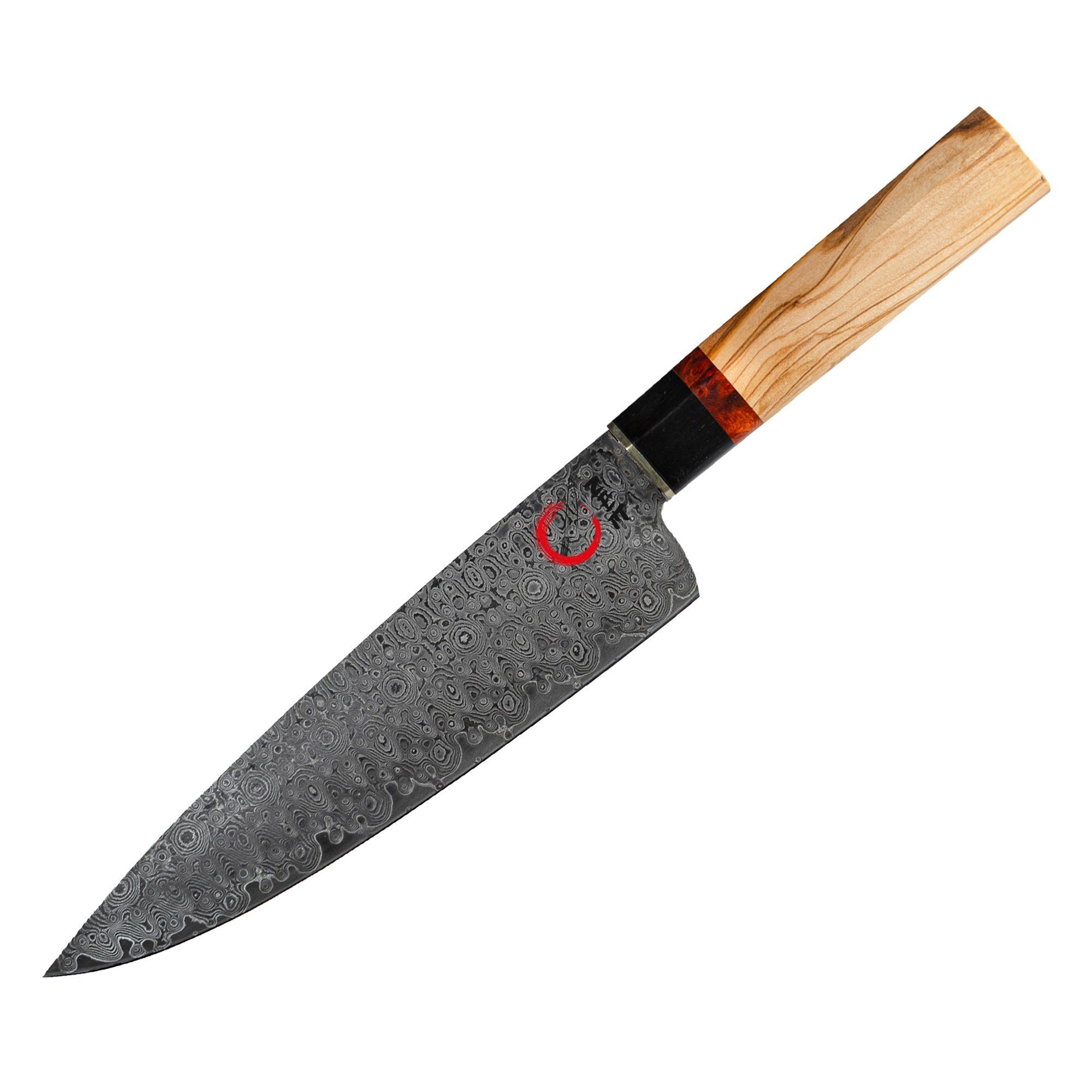 Küchenkompane Damastmesser Japanisches Mokuzai aus Damaststahl