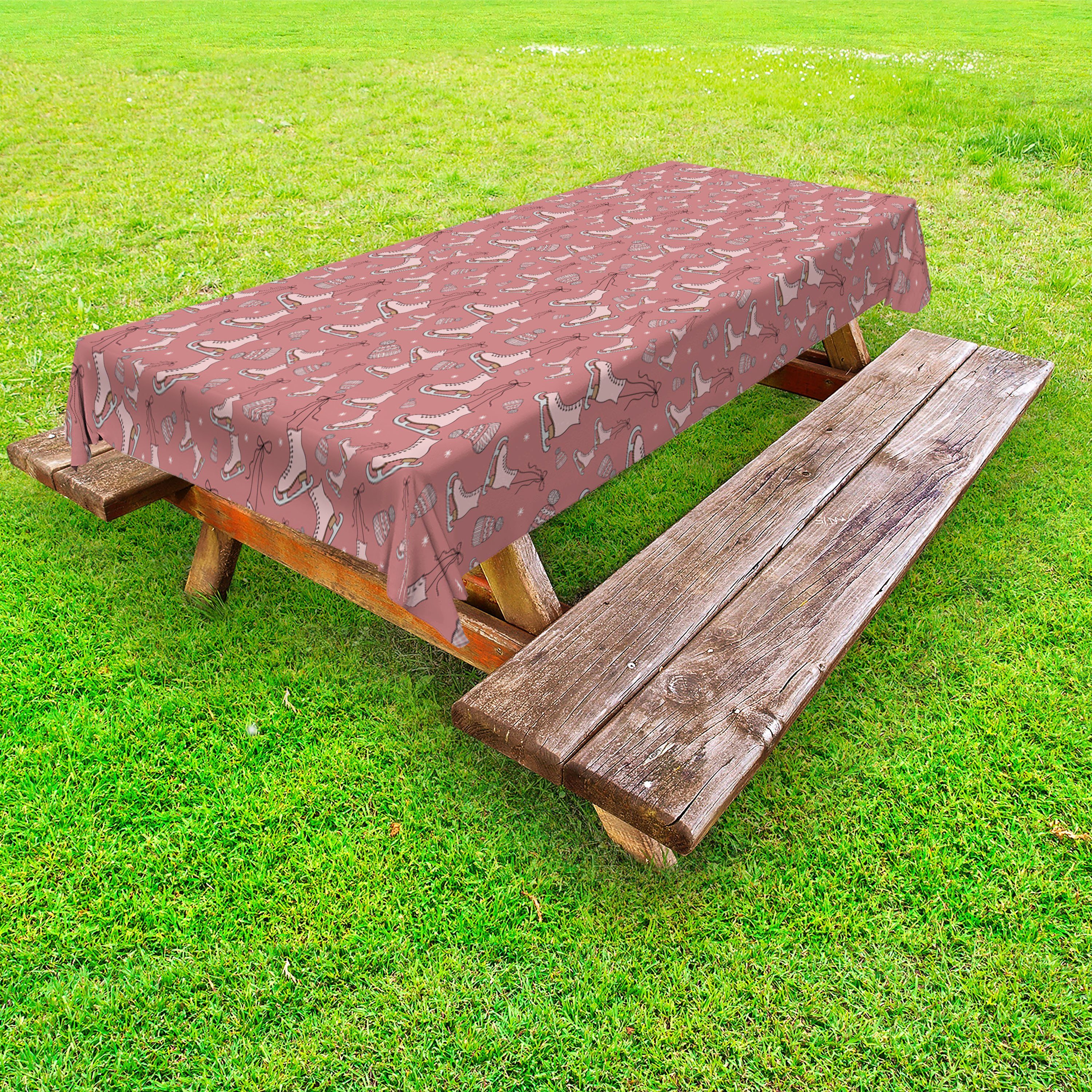 Abakuhaus Tischdecke dekorative waschbare Picknick-Tischdecke, Schlittschuhe Werkzeuge von Outdoor Sport