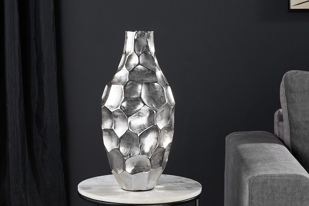 riess-ambiente · Metall silber ORIENT Dekoration Wohnzimmer ORGANIC Tischvase · (1 St), 44cm Blumen ·