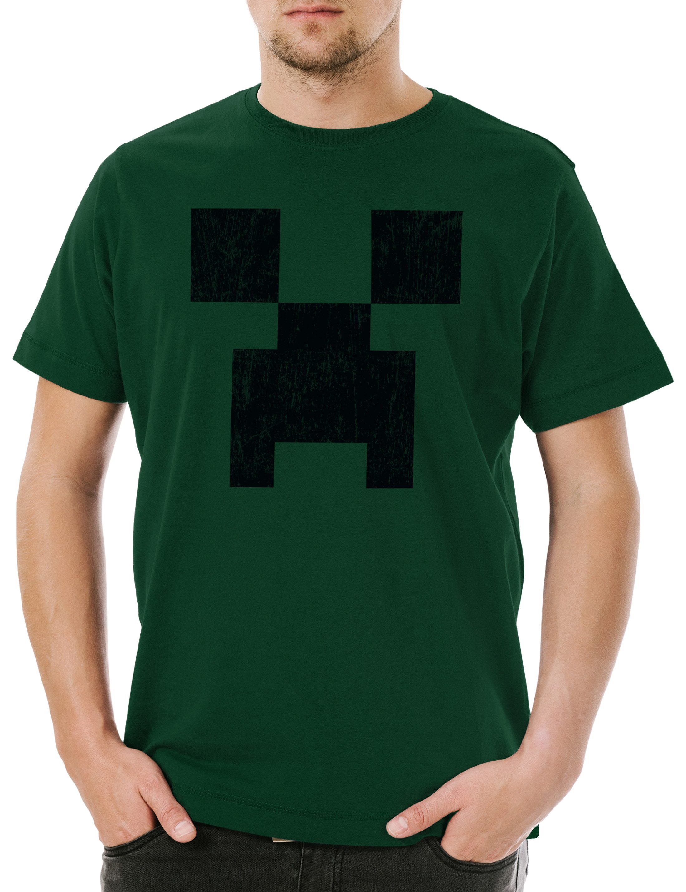 Urban Backwoods Print-Shirt Mine Pixel Creeper Herren T-Shirt Gamer Games G günstig online kaufen